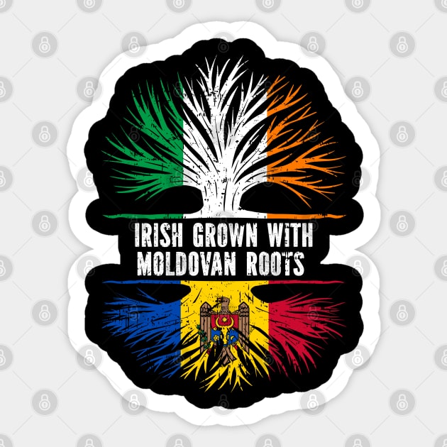 Irish Grown With Moldovan Roots Ireland Flag Sticker by silvercoin